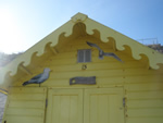 Yellow beach hut detail